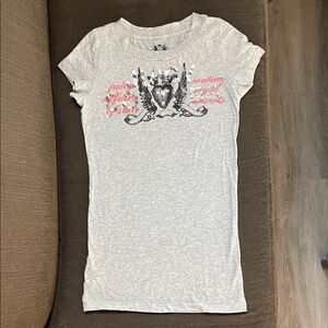Juicy Couture Light Gray Graphic Short Sleeve Tee